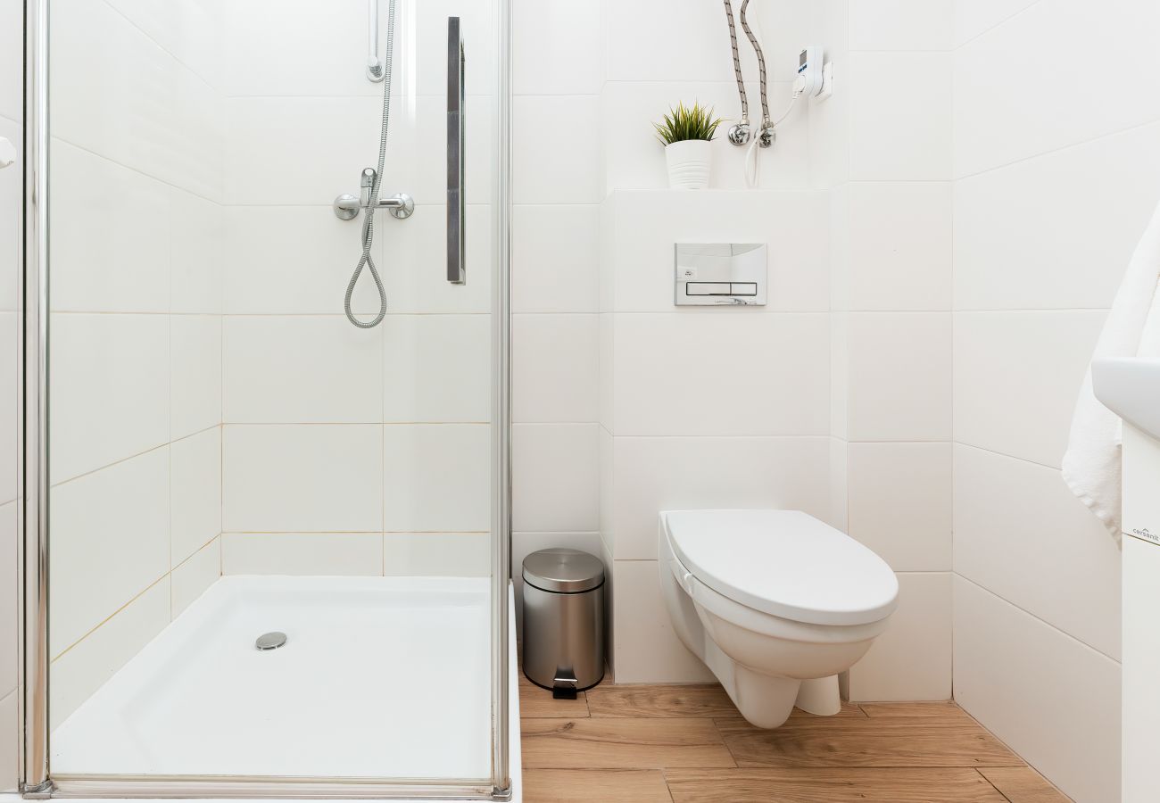 Bad, Dusche, Waschbecken, WC, Spiegel, Handtücher, Wohnung, Innenraum, Miete