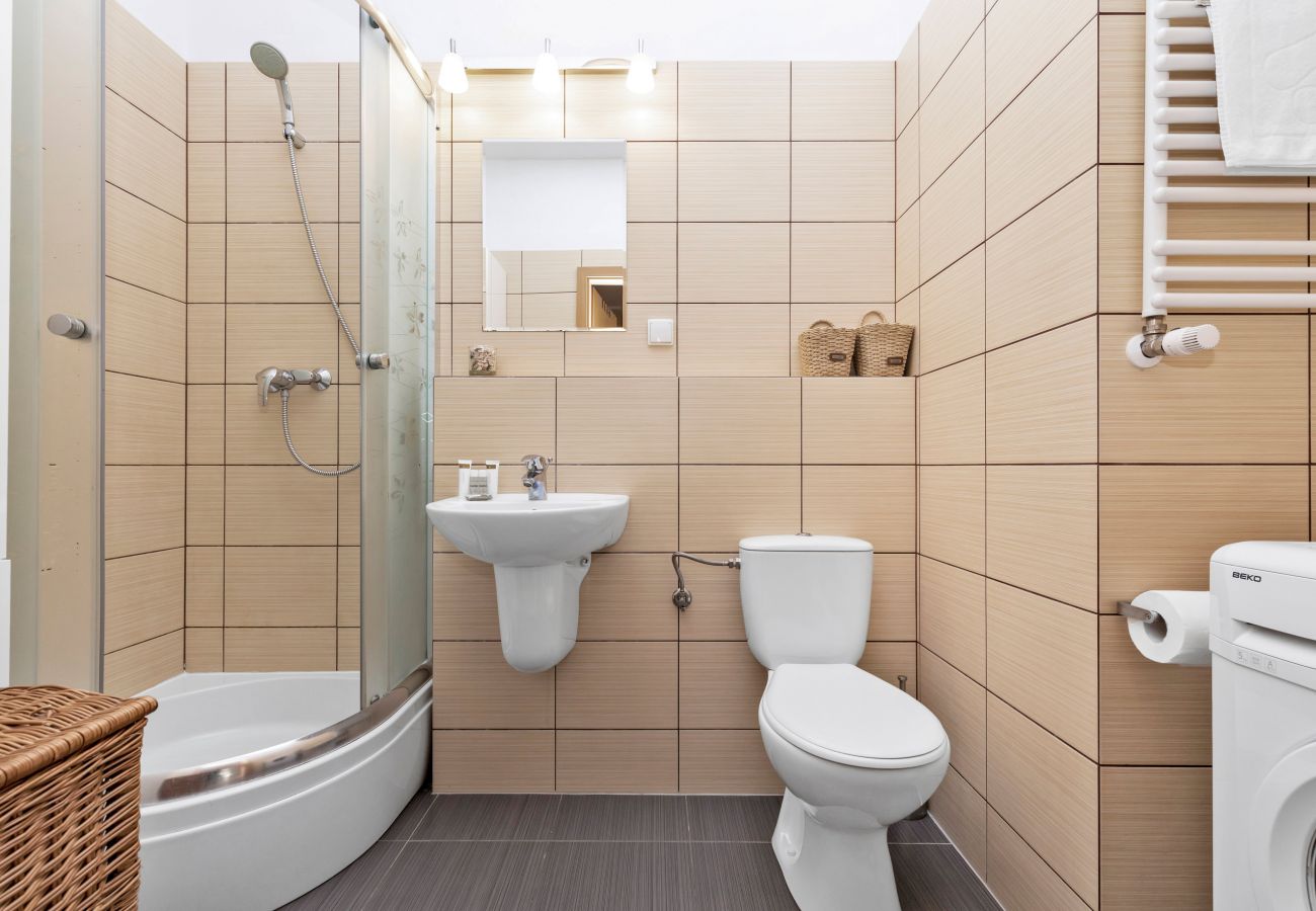 Bad, Dusche, Waschbecken, Toilette, Spiegel, Handtücher, Wohnung, Interieur, Vermietung