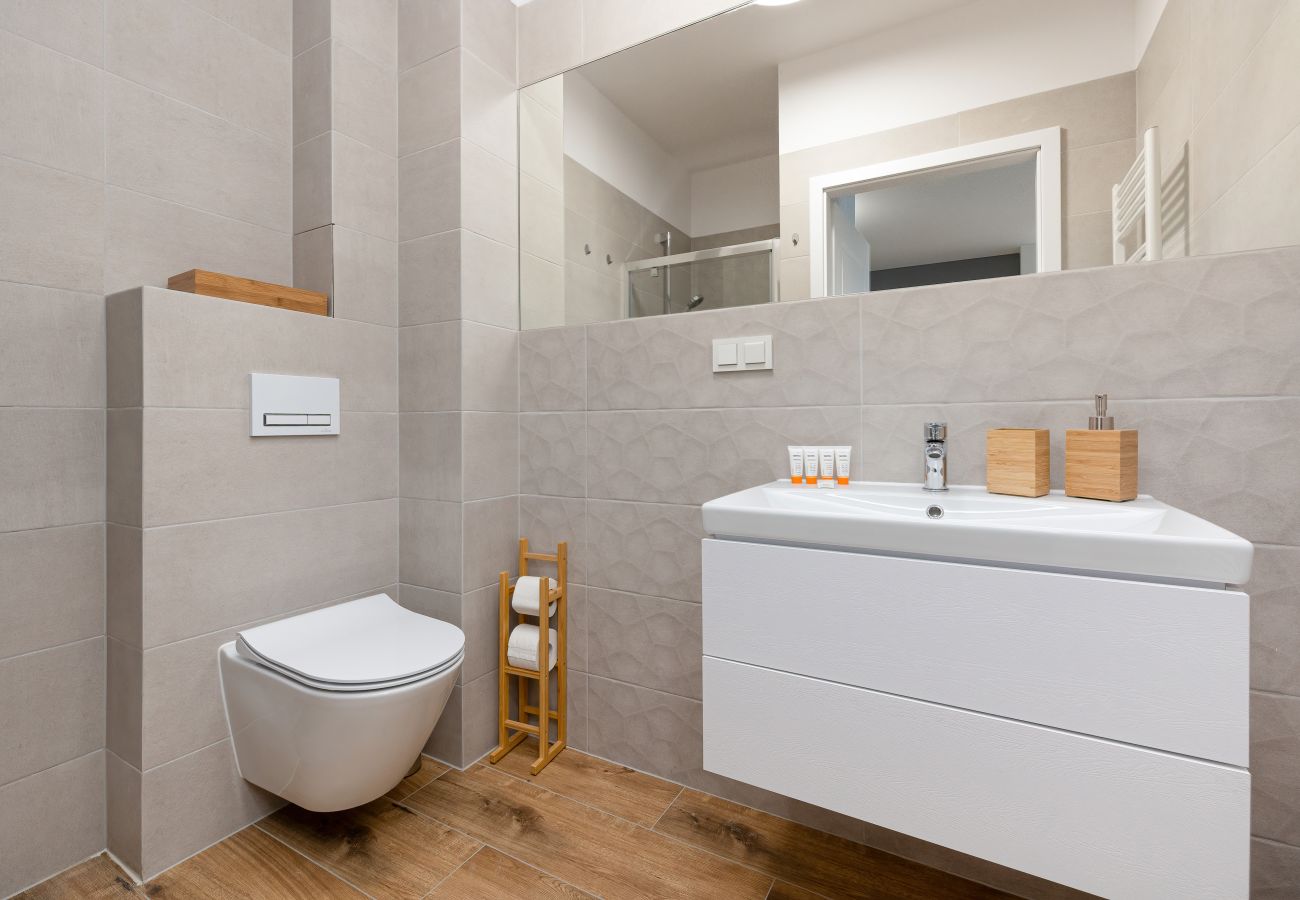 badezimmer, dusche, waschbecken, toilette, spiegel, badezimmerschrank, wohnung, innenraum, miete