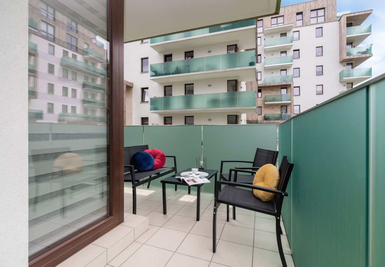 Ferienwohnung in Kraków -  Cystersów 20C / 29, Apartment mit 2 Schlafzimmern, Parkplatz und Balkon, Krakau