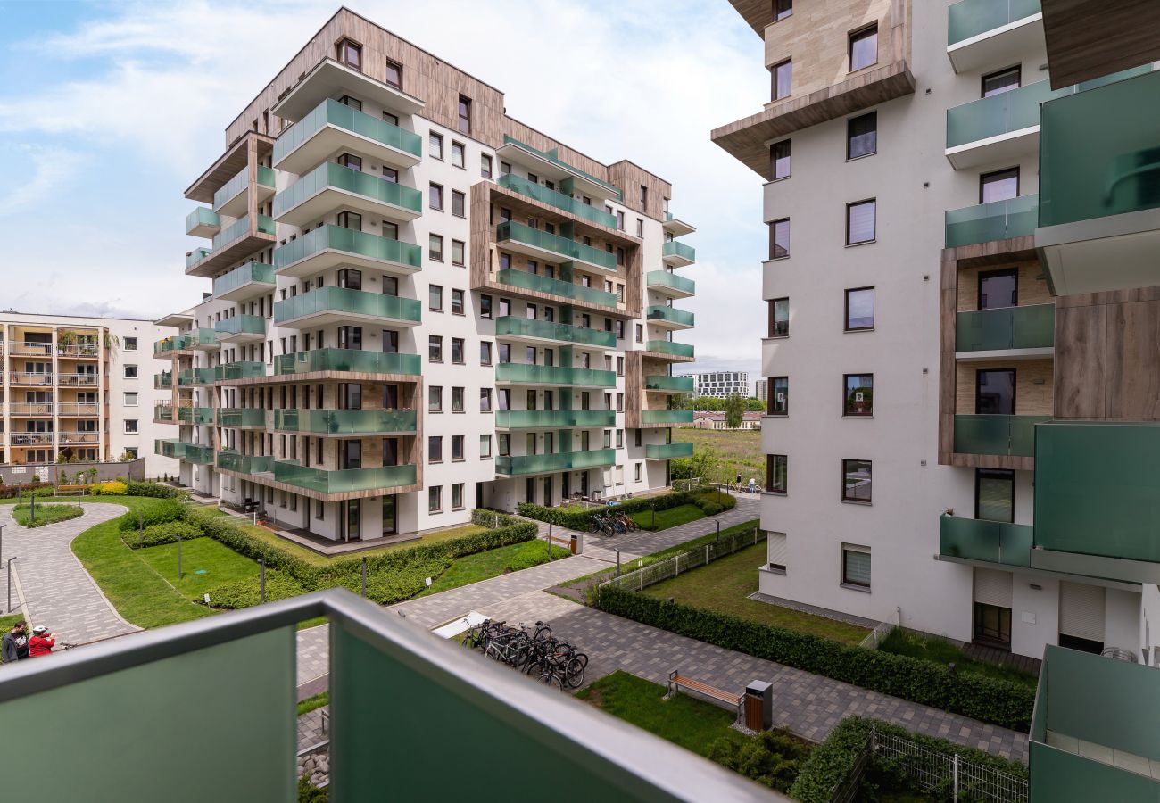 Ferienwohnung in Kraków -  Cystersów 20C / 29, Apartment mit 2 Schlafzimmern, Parkplatz und Balkon, Krakau