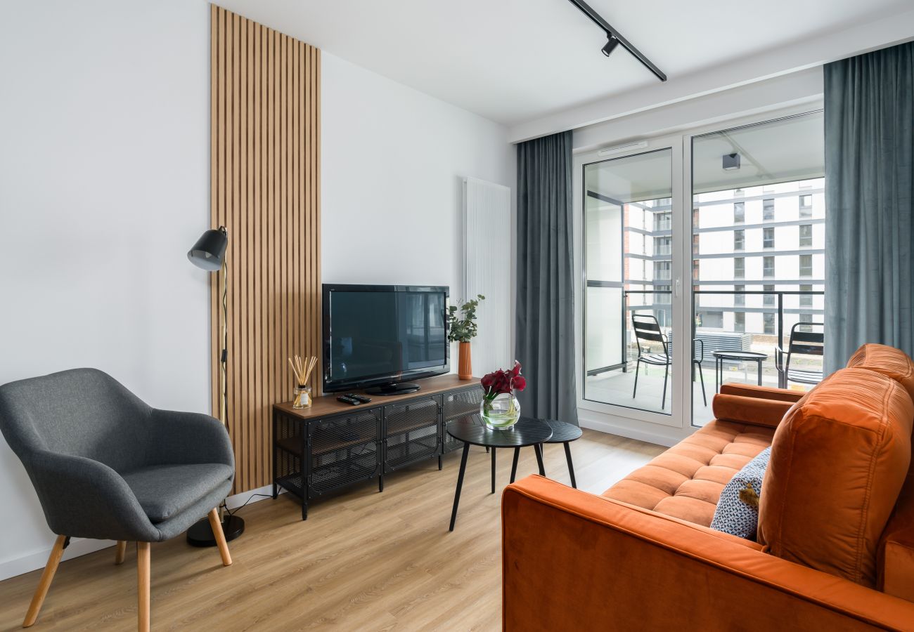 Ferienwohnung in Poznań - Św. Wawrzyńca 15/108, 1 Schlafzimmer, Balkon, Parkingplatz