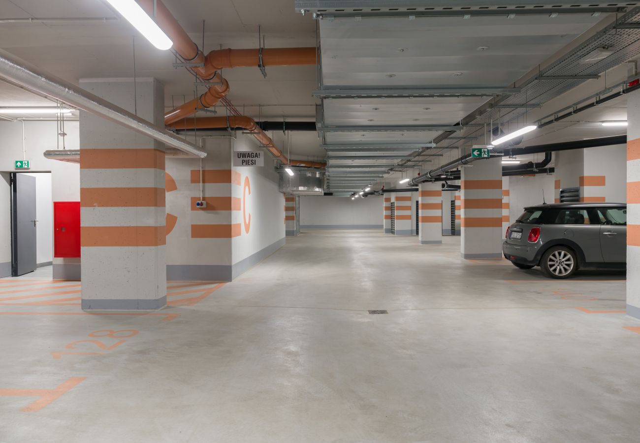 Ferienwohnung in Poznań - Św. Wawrzyńca 15/108, 1 Schlafzimmer, Balkon, Parkingplatz