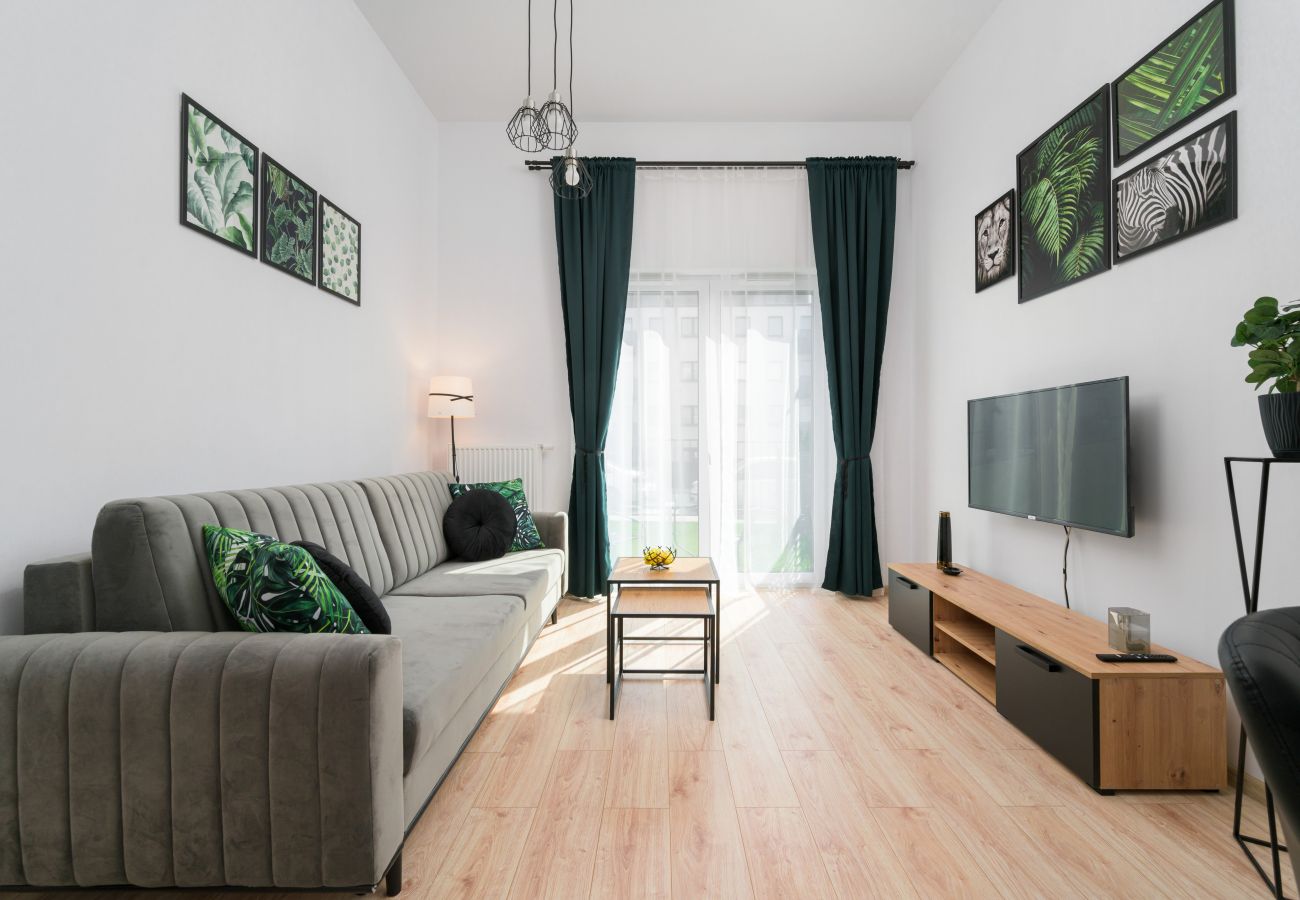 Ferienwohnung in Wrocław - Kajdasza 32 | Moderne Ein-Zimmer-Wohnung mit Terrasse und Parkplatz