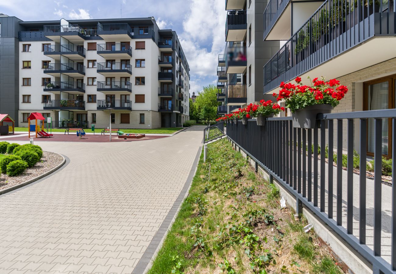 Ferienwohnung in Poznań - Różana 19/131, 1 Schlafzimmer, Balkon