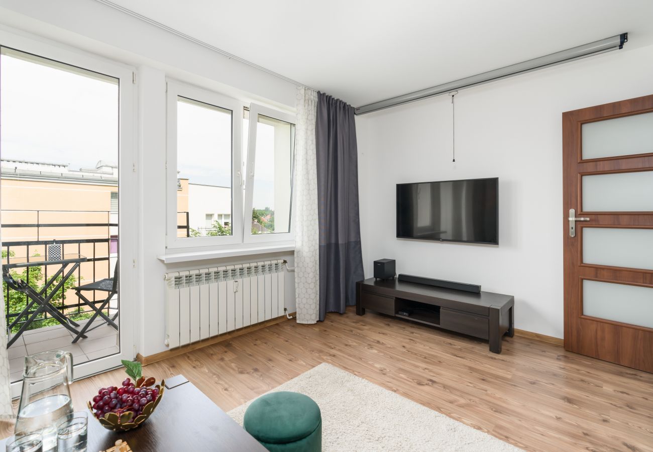 Ferienwohnung in Poznań - Dąbrowskiego 132, 1 Schlafzimmer, Balkon