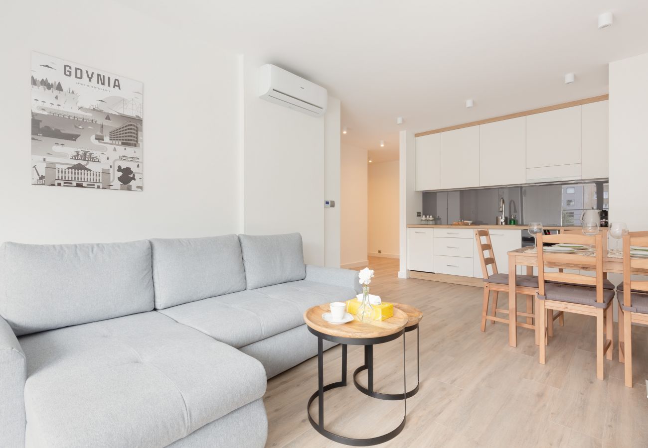 Ferienwohnung in Gdynia - Żeromskiego 23a/7, 1 Schlafzimmer, Balkon