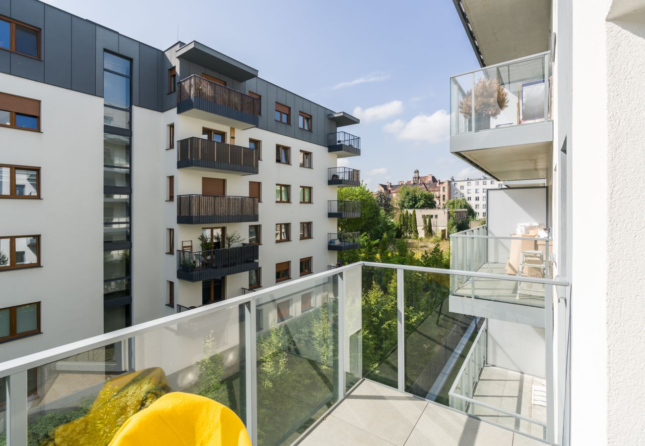 Ferienwohnung in Poznań - Niedziałkowskiego 25A/19, 1 Schlafzimmer, Klimaanlage, Parkplatz