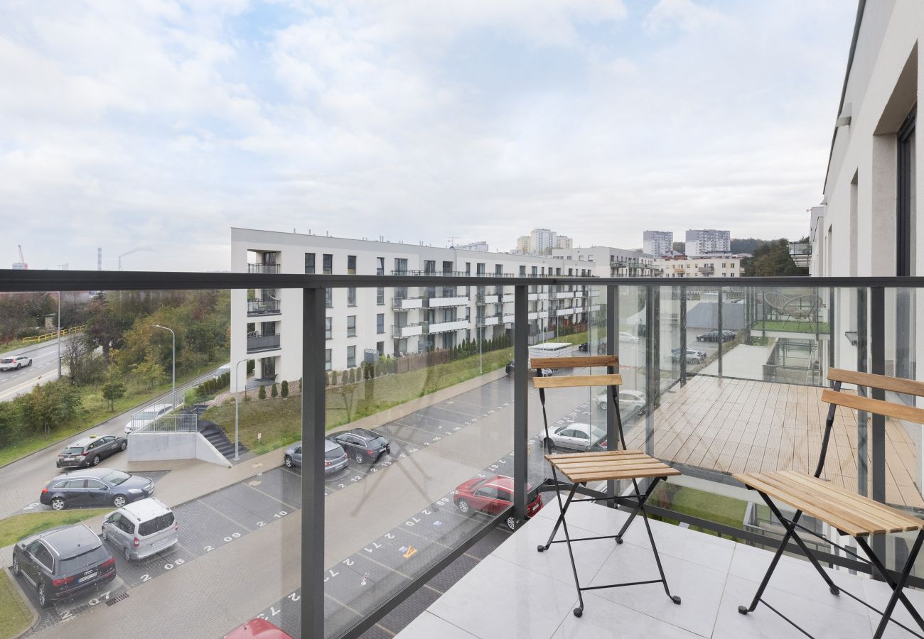 Ferienwohnung in Gdynia - Nasypowa 9/26, 1 Schlafzimmer, Balkon, Parkplatz