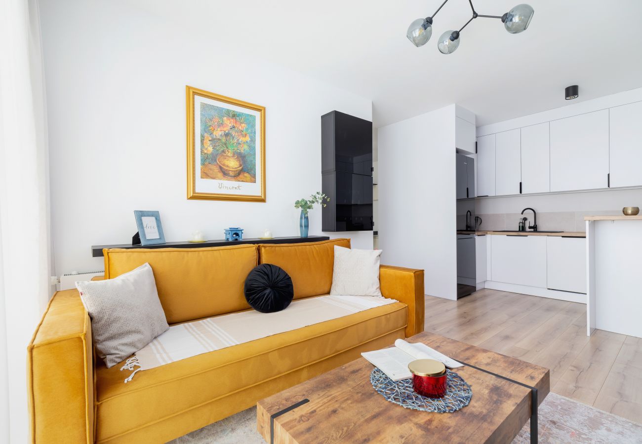 Ferienwohnung in Kraków - Dąbska 22B, Tauron Arena | 2 Schlafzimmer, Balkon, Parkplatz | Krakau