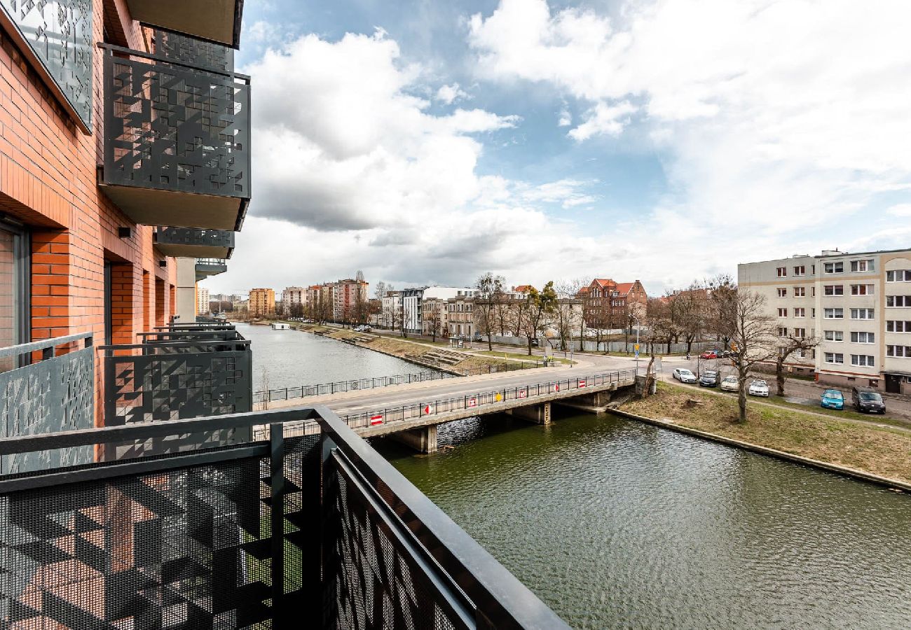 Studio in Gdańsk - Studio mit Balkon und Blick auf die Mottlau