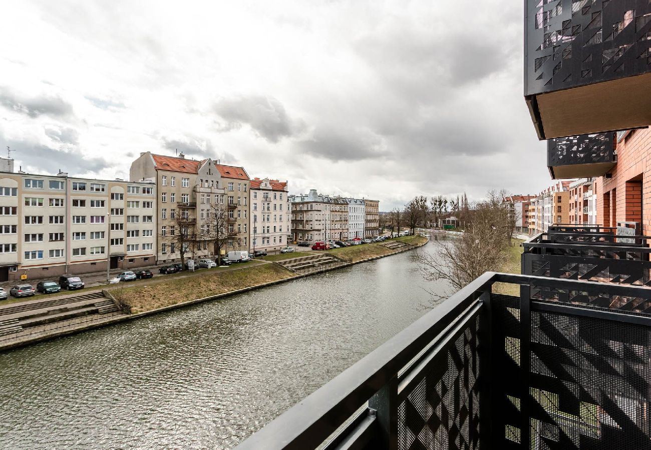 Studio in Gdańsk - Studio mit Balkon und Blick auf die Mottlau