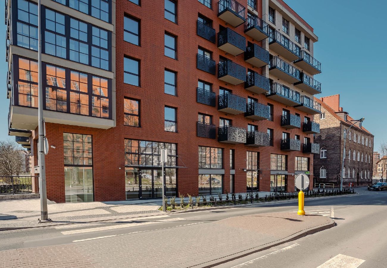 Studio in Gdańsk - Studio mit Balkon und Blick auf die Mottlau