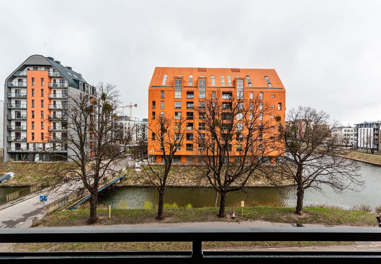 Studio in Gdańsk - Modernes Studio für zwei Personen mit Blick auf den Fluss 