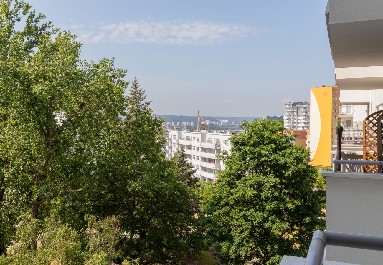 Ferienwohnung in Gdynia - Helle Familienwohnung Gdynia mit Balkon & Parkplatz