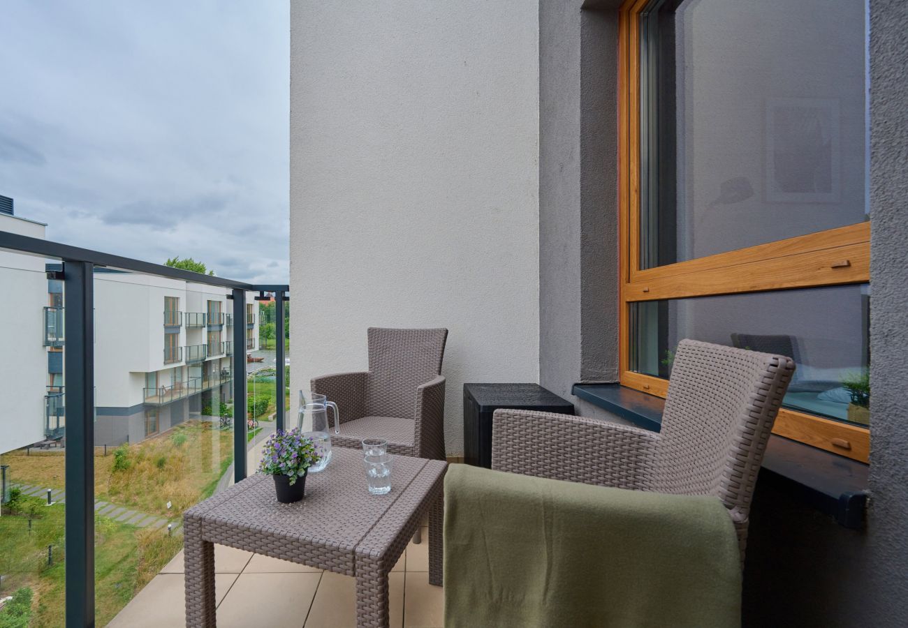 Ferienwohnung in Wrocław - Modernes Apartment Na Grobli | 1 Schlafzimmer | Balkon