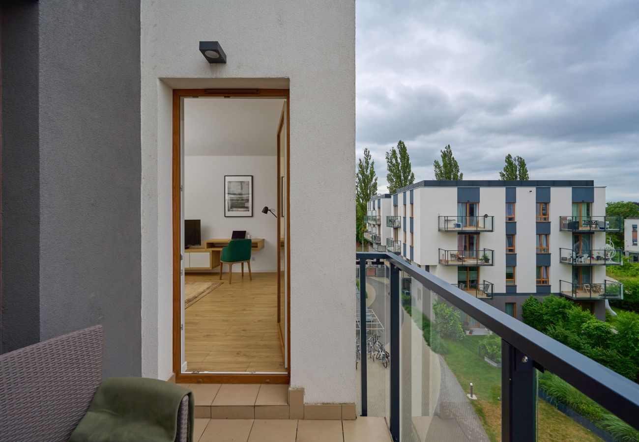 Ferienwohnung in Wrocław - Modernes Apartment Na Grobli | 1 Schlafzimmer | Balkon