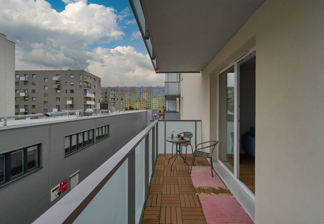 Ferienwohnung in Wrocław - Żegiestowska Wohnung | 1 Schlafzimmer | Parkplatz | Balkon