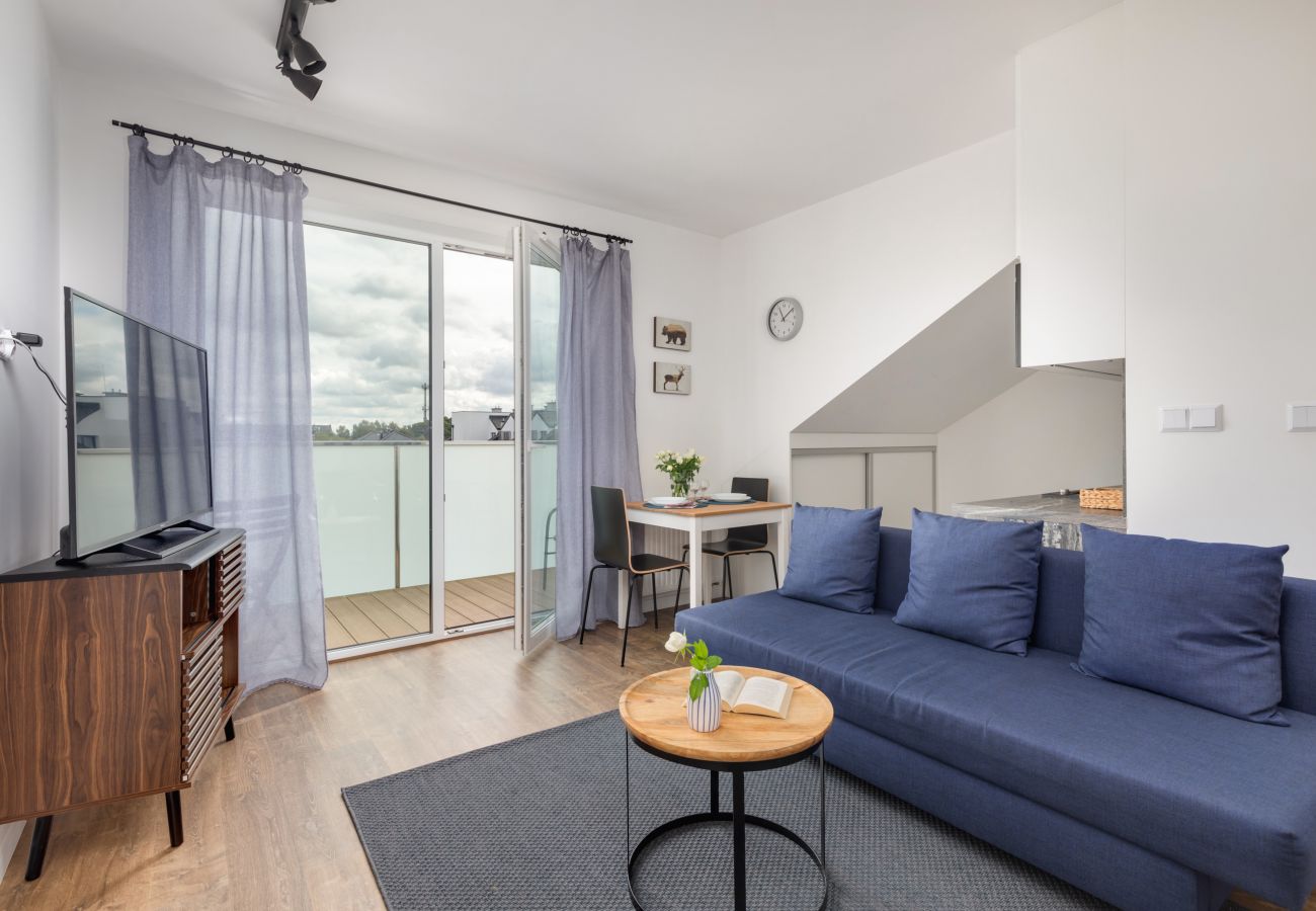 Ferienwohnung in Grzybowo - Stilvolle Wohnung Posesja Kapitanska mit Parkplatz & Balkon 500 m zum Strand