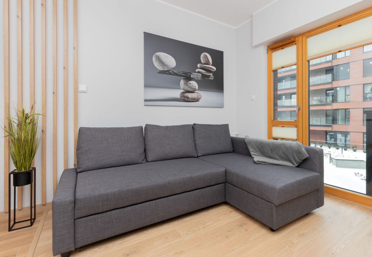 Ferienwohnung in Gdańsk - Sienna Grobla 8 | Ein-Schlafzimmer-Wohnung | Fernarbeit | Balkon | Gdańsk