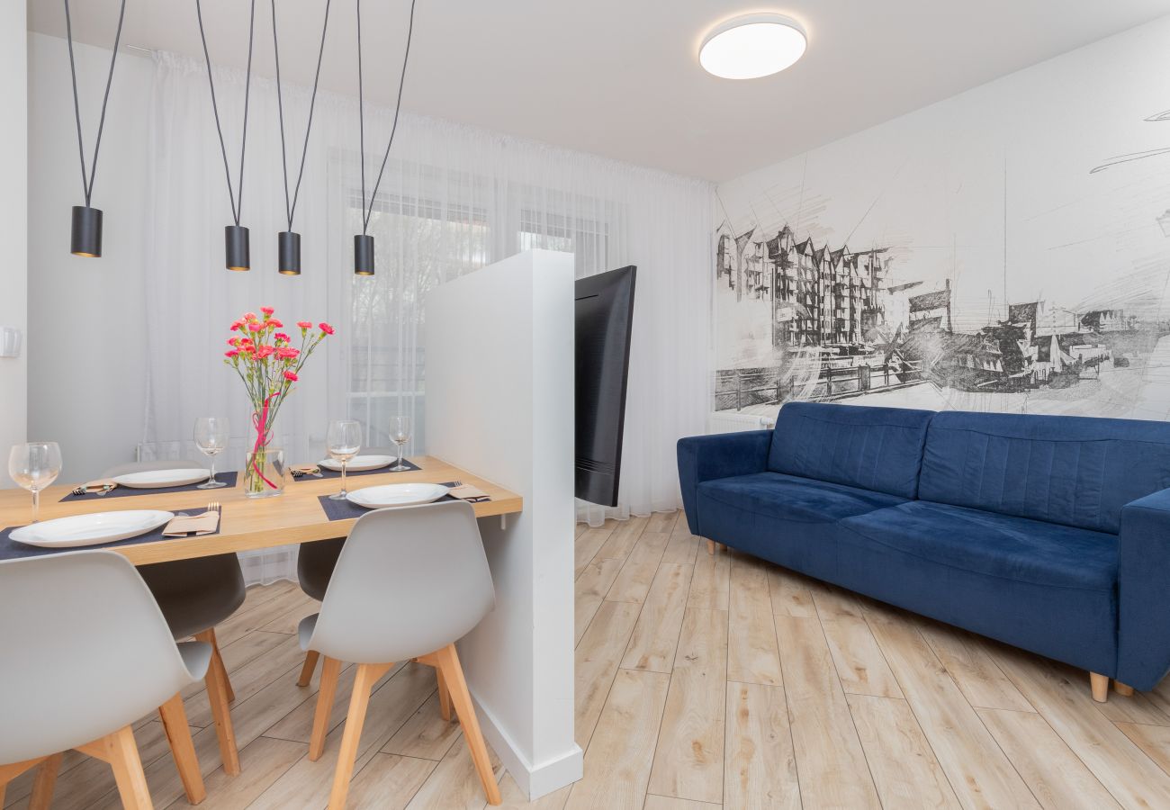 Studio in Gdańsk - Angielska Grobla 5 | Studio | Möblierter Balkon | Parkplatz | Gdańsk | Flussnähe