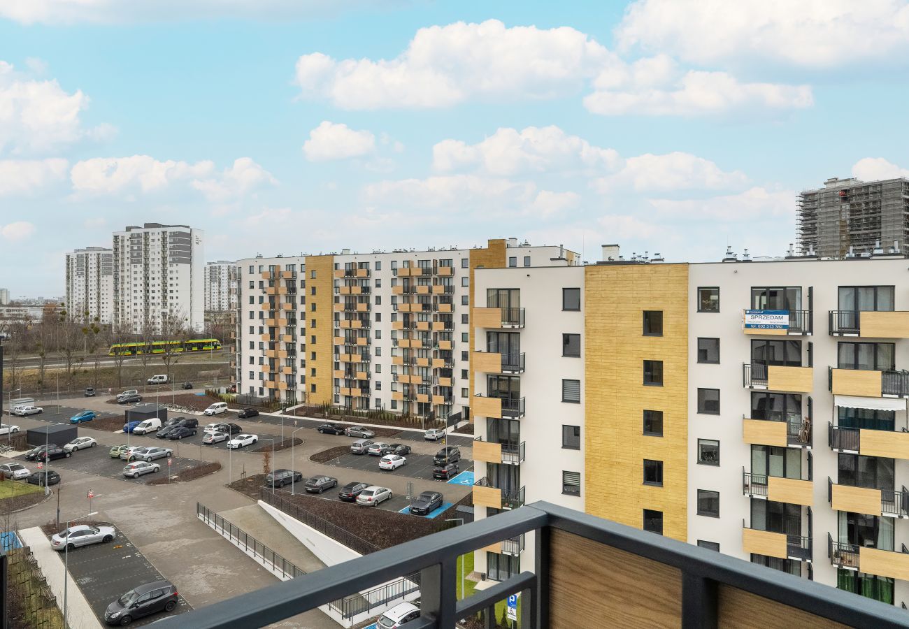 Ferienwohnung in Poznań - Wagrowska 12D | Ein-Schlafzimmer-Wohnung | Möblierter Balkon | Parkplatz | Poznań