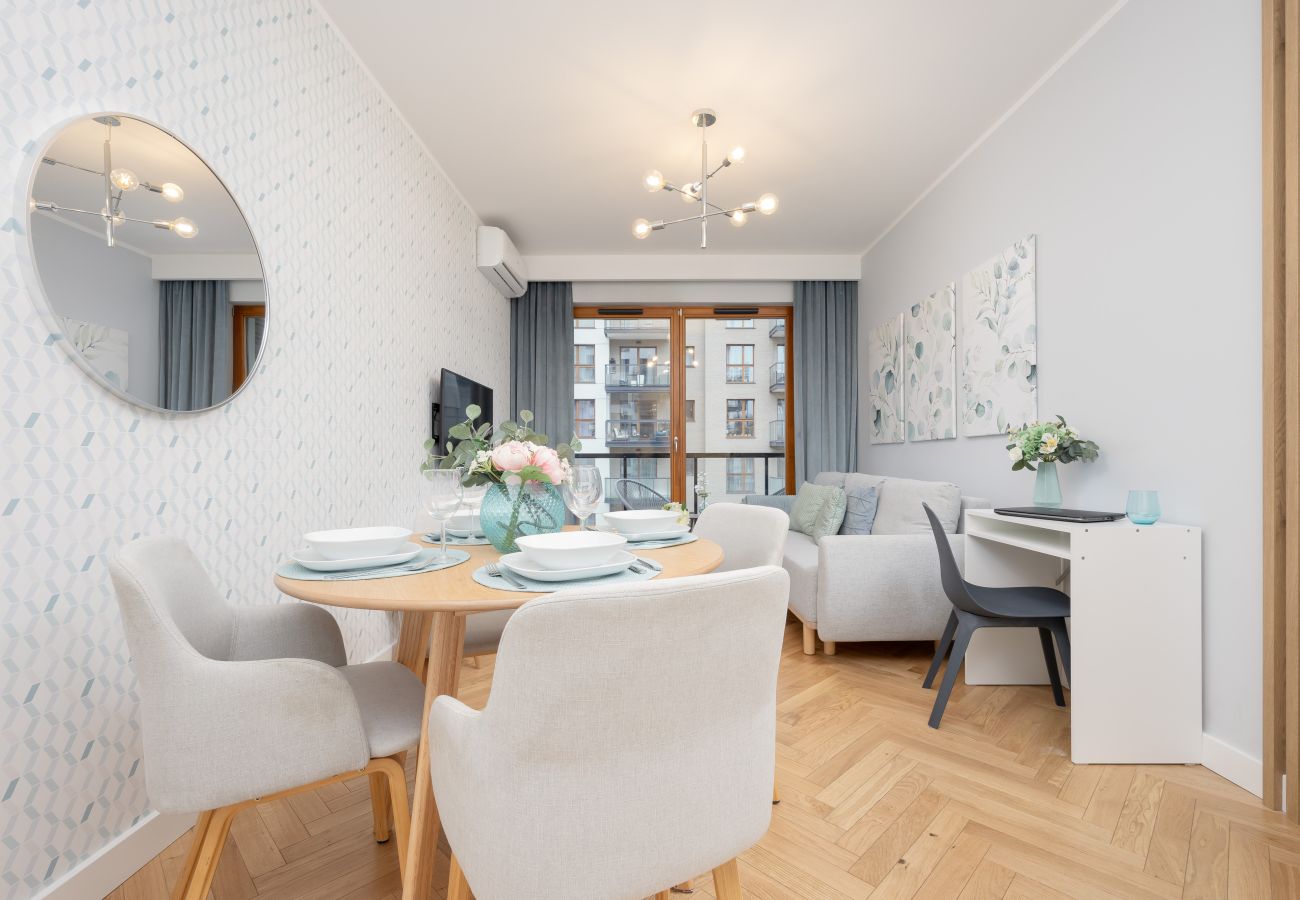 Ferienwohnung in Gdańsk - Grudziądzka 4B | Wifi, 1 Schlafzimmer, Balkon, Parkplatz, Fitnessstudio, Danzig