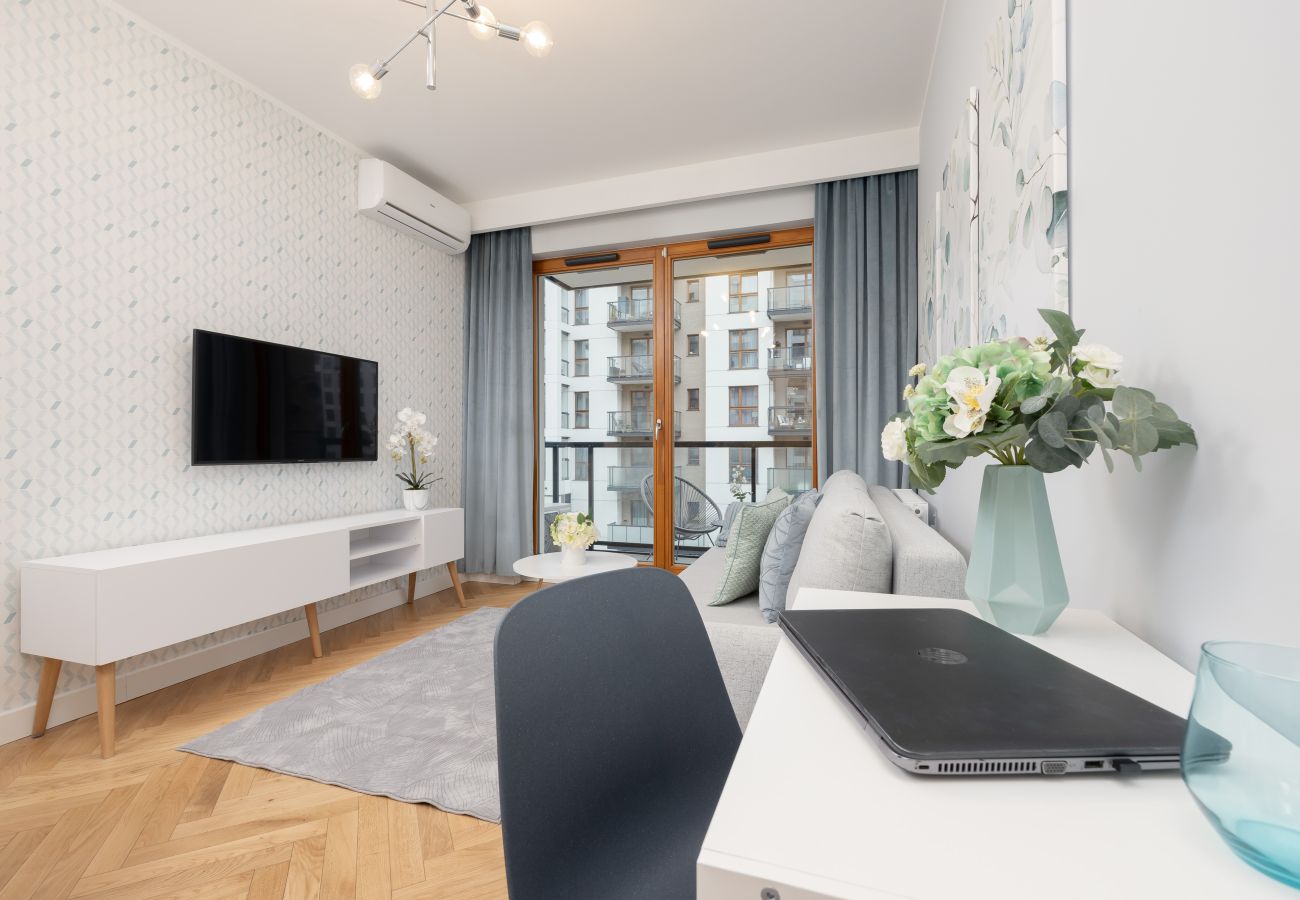 Ferienwohnung in Gdańsk - Grudziądzka 4B | Wifi, 1 Schlafzimmer, Balkon, Parkplatz, Fitnessstudio, Danzig