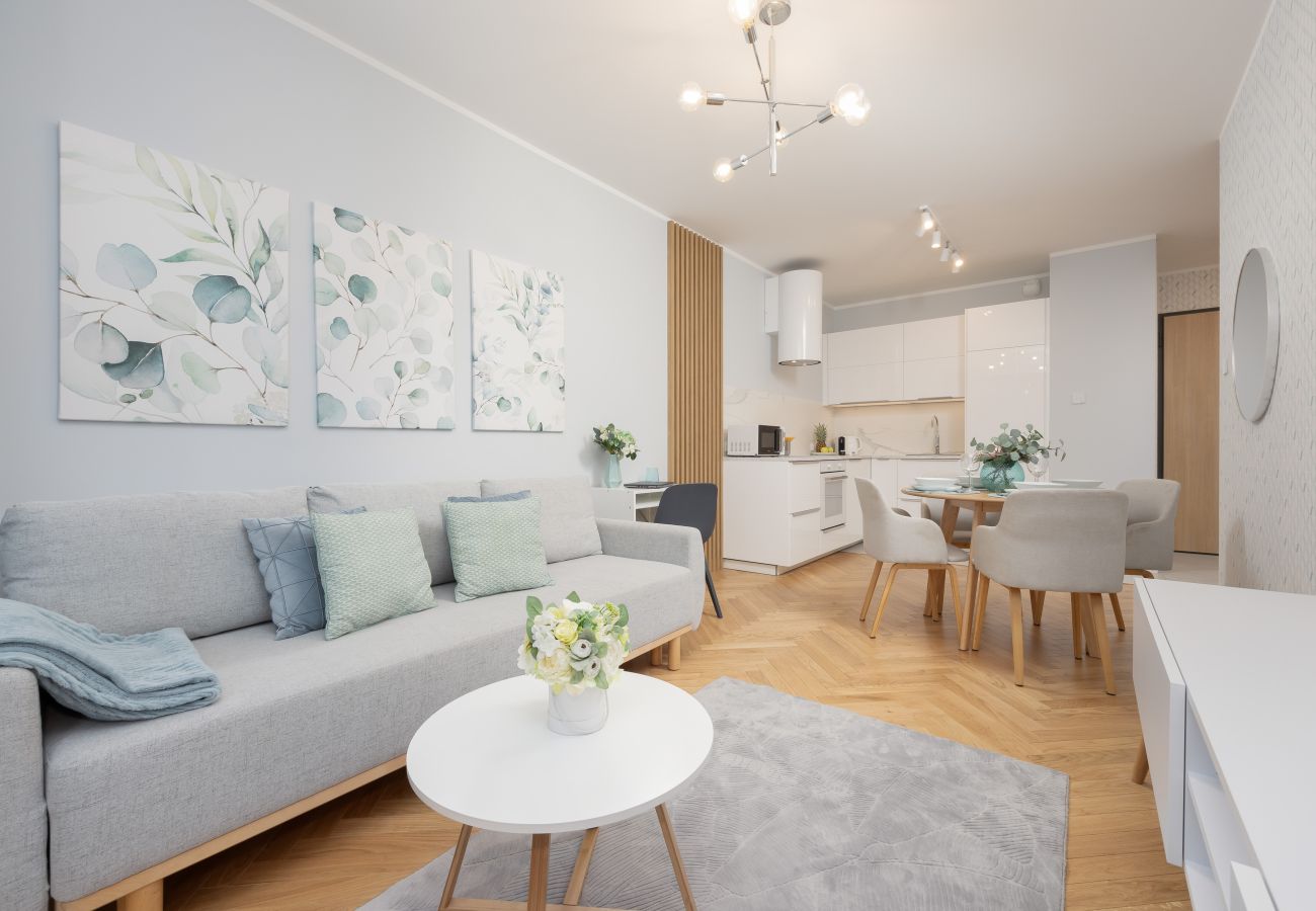 Ferienwohnung in Gdańsk - Grudziądzka 4B | Wifi, 1 Schlafzimmer, Balkon, Parkplatz, Fitnessstudio, Danzig