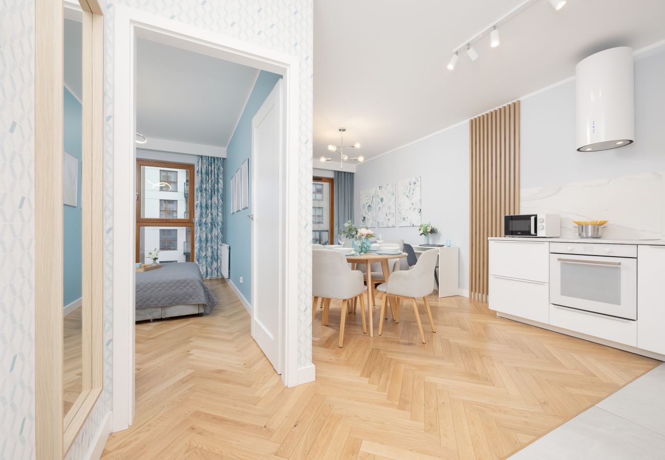 Ferienwohnung in Gdańsk - Grudziądzka 4B | Wifi, 1 Schlafzimmer, Balkon, Parkplatz, Fitnessstudio, Danzig