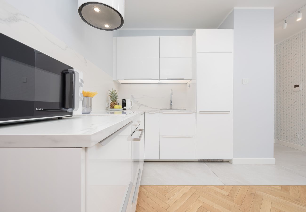 Ferienwohnung in Gdańsk - Grudziądzka 4B | Wifi, 1 Schlafzimmer, Balkon, Parkplatz, Fitnessstudio, Danzig