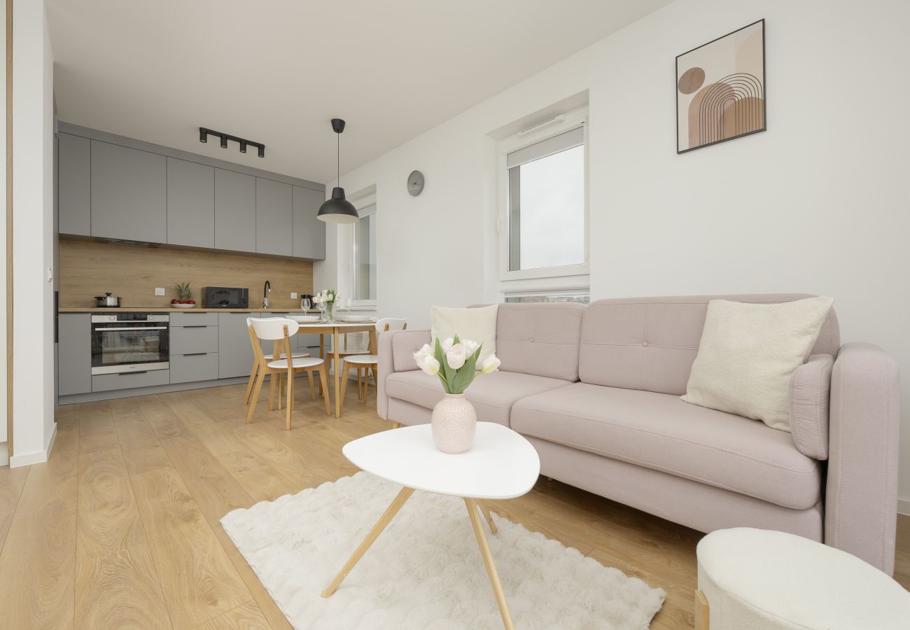 Ferienwohnung in Gdańsk - Bramińskiego 7 | Ein-Schlafzimmer-Wohnung | Fernarbeit | Parkplatz | Balkon | Gdańsk