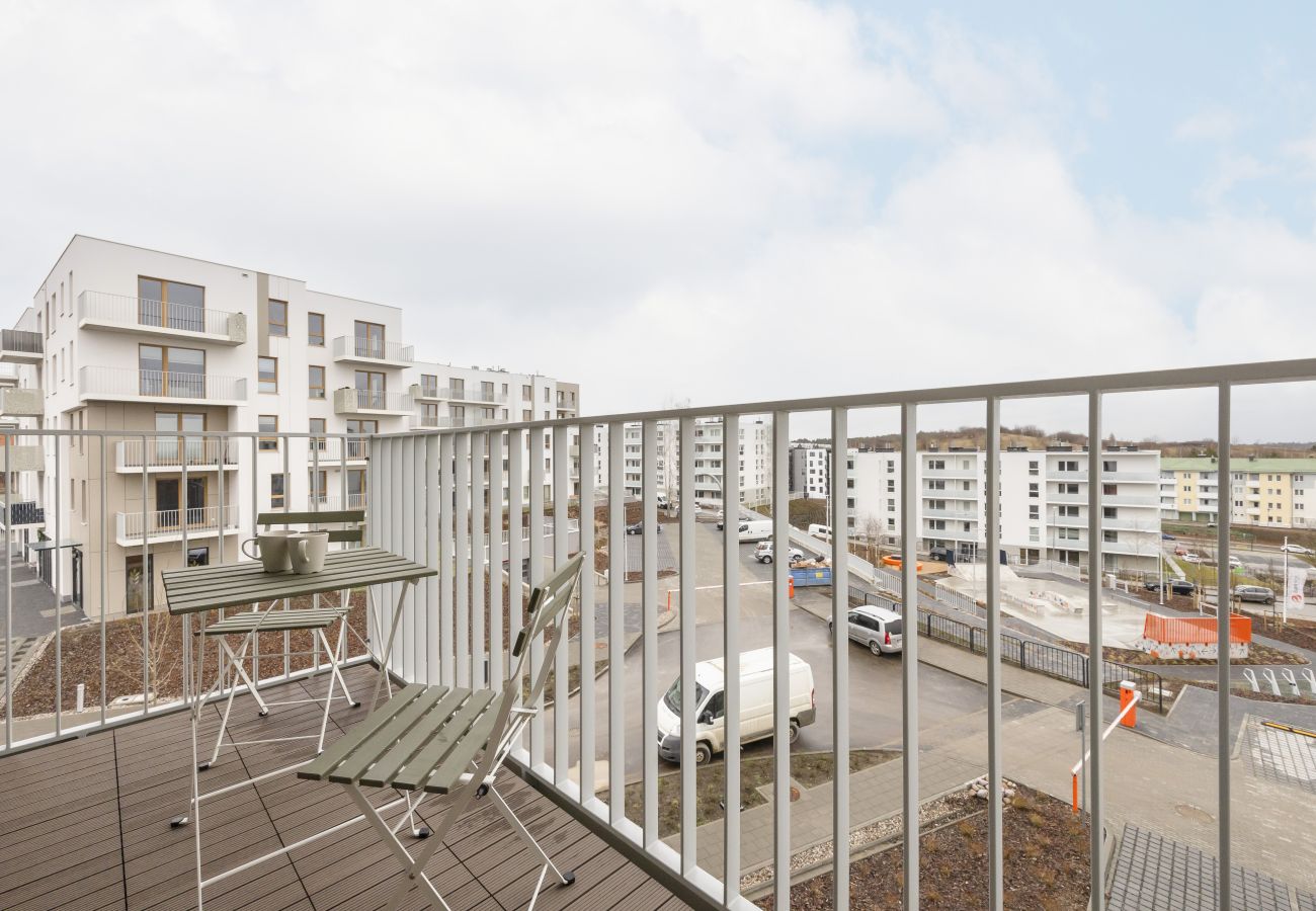 Ferienwohnung in Gdańsk - Bramińskiego 7 | Ein-Schlafzimmer-Wohnung | Fernarbeit | Parkplatz | Balkon | Gdańsk