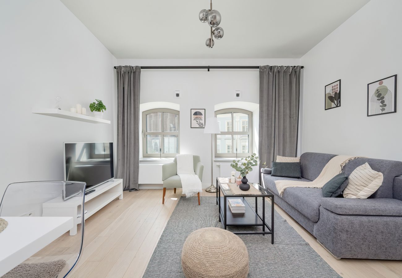 Ferienwohnung in Wrocław - Elegantes Apartment | Staromłyńska | Wyspa Piasek | Wrocław | In der Nähe von Wyspa Słodowa | Fernarbeit | Ein Schlafzimmer | Für 4 