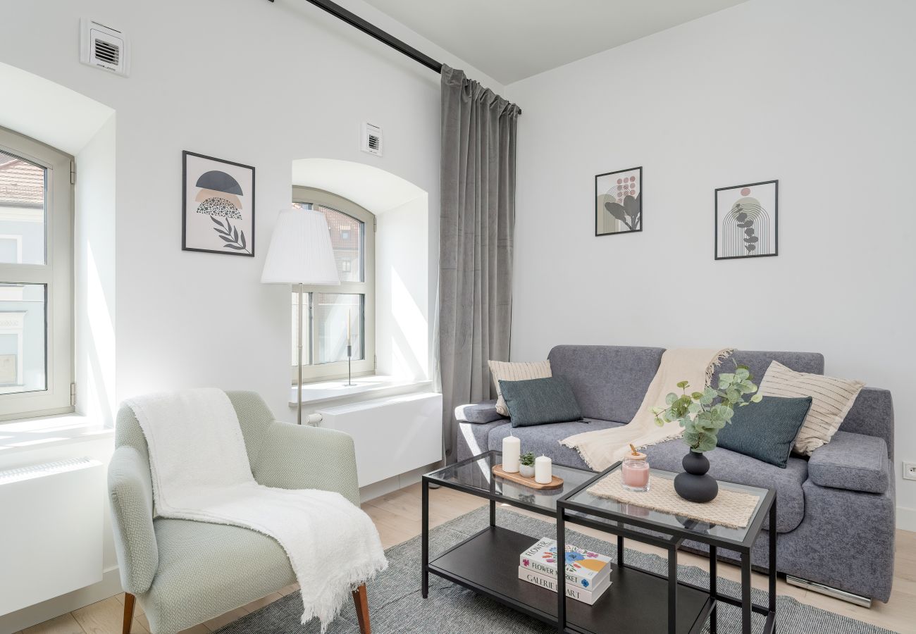 Ferienwohnung in Wrocław - Elegantes Apartment | Staromłyńska | Wyspa Piasek | Wrocław | In der Nähe von Wyspa Słodowa | Fernarbeit | Ein Schlafzimmer | Für 4 