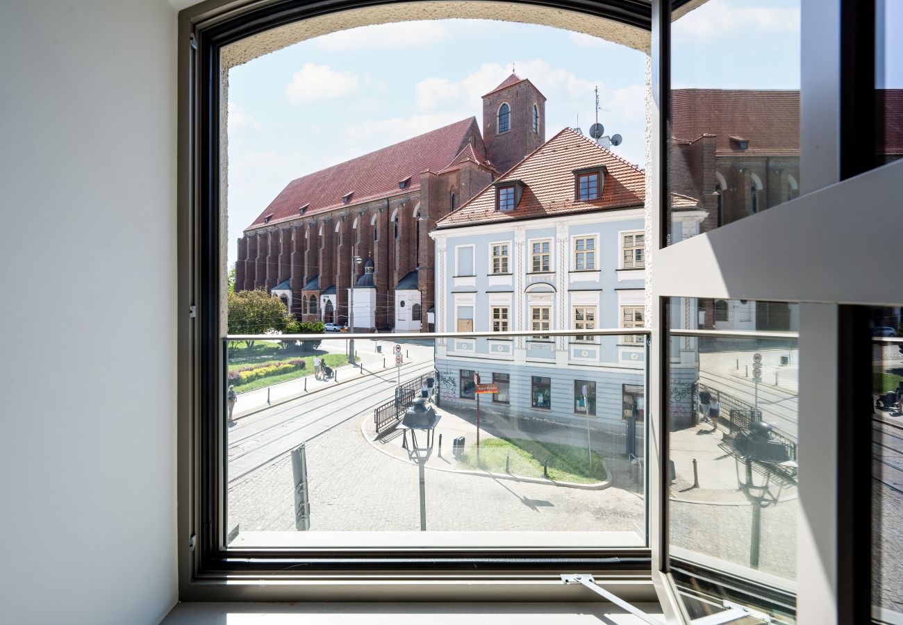 Ferienwohnung in Wrocław - Elegantes Apartment | Staromłyńska | Wyspa Piasek | Wrocław | In der Nähe von Wyspa Słodowa | Fernarbeit | Ein Schlafzimmer | Für 4 