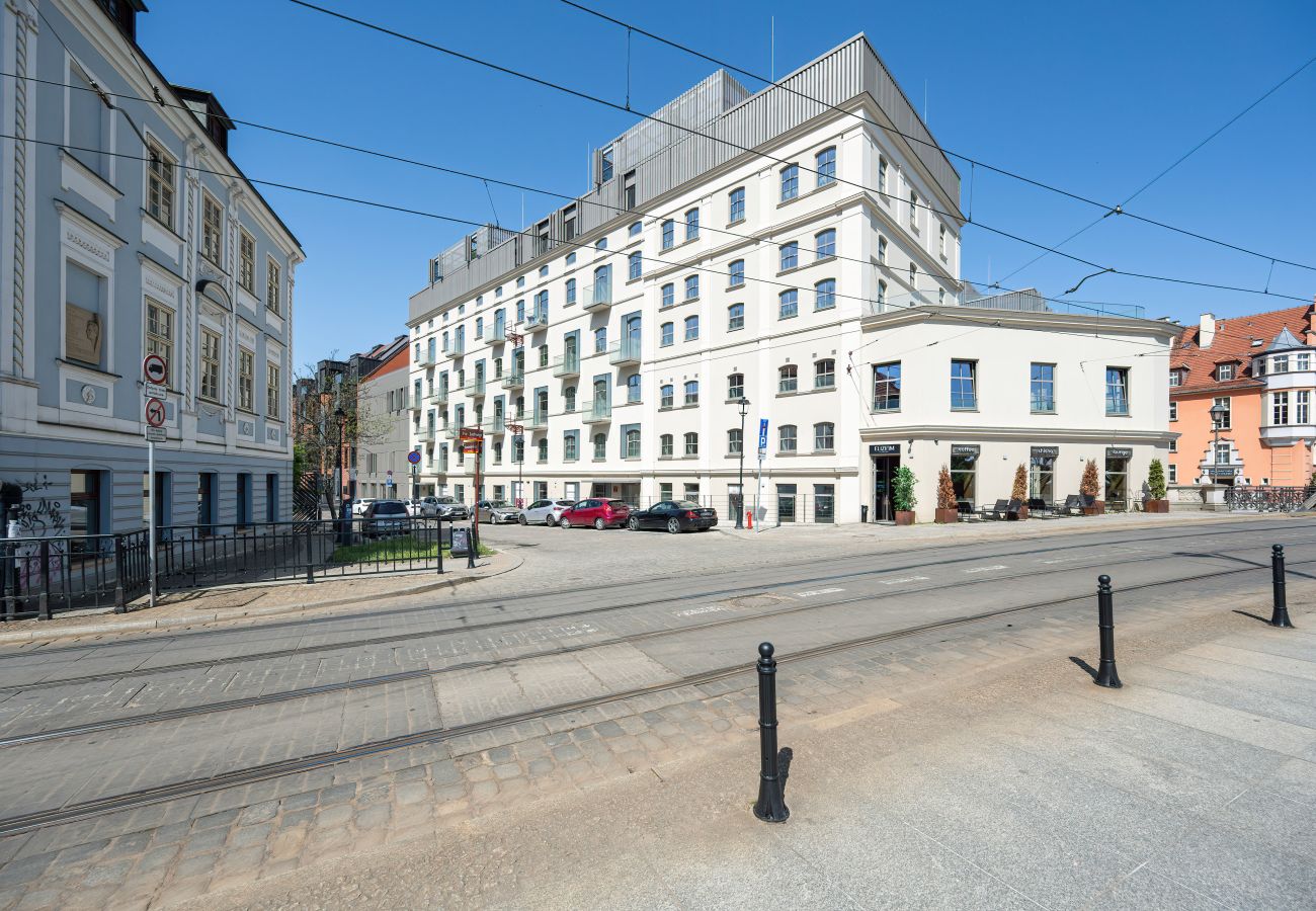 Ferienwohnung in Wrocław - Elegantes Apartment | Staromłyńska | Wyspa Piasek | Wrocław | In der Nähe von Wyspa Słodowa | Fernarbeit | Ein Schlafzimmer | Für 4 