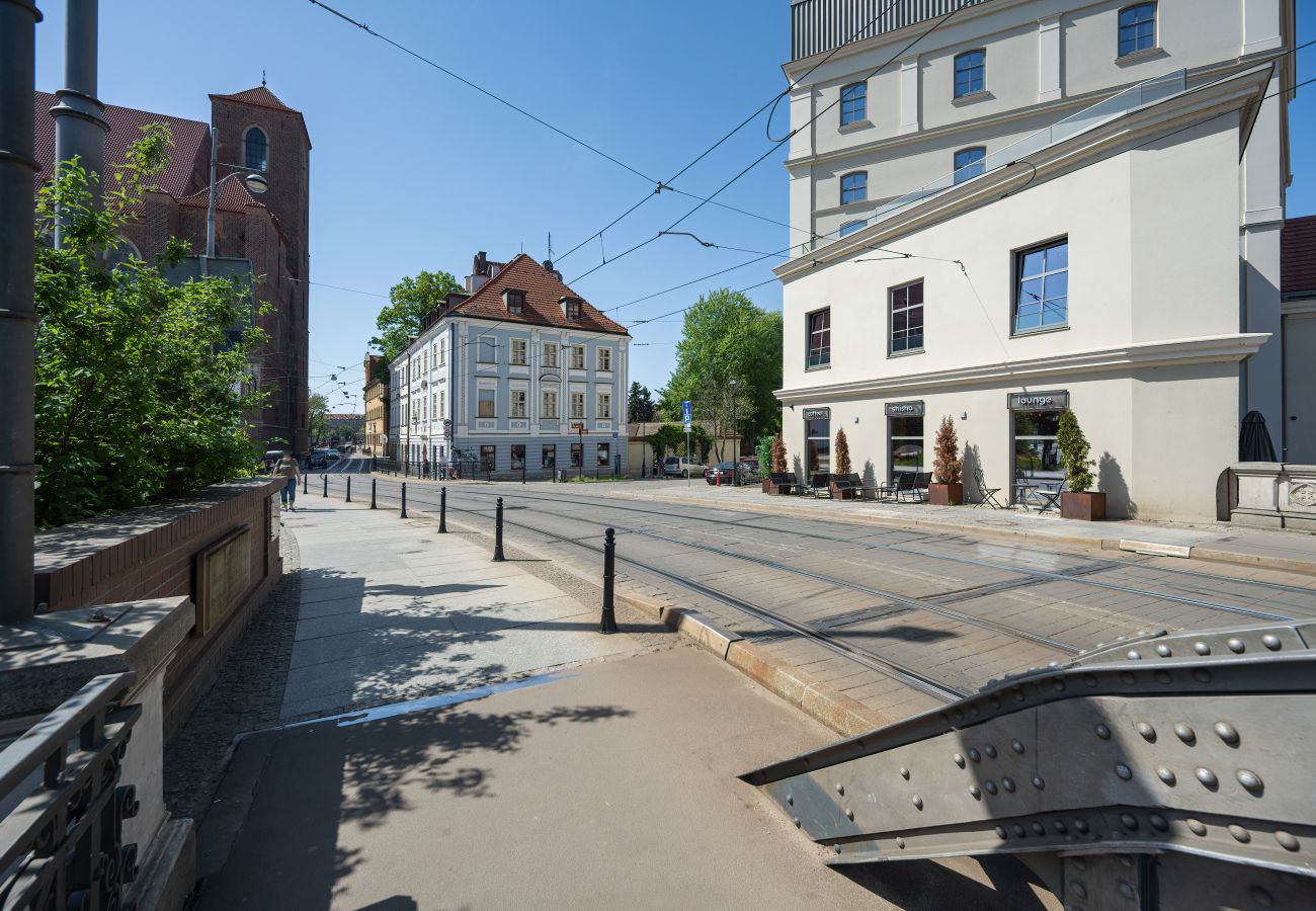 Ferienwohnung in Wrocław - Elegantes Apartment | Staromłyńska | Wyspa Piasek | Wrocław | In der Nähe von Wyspa Słodowa | Fernarbeit | Ein Schlafzimmer | Für 4 