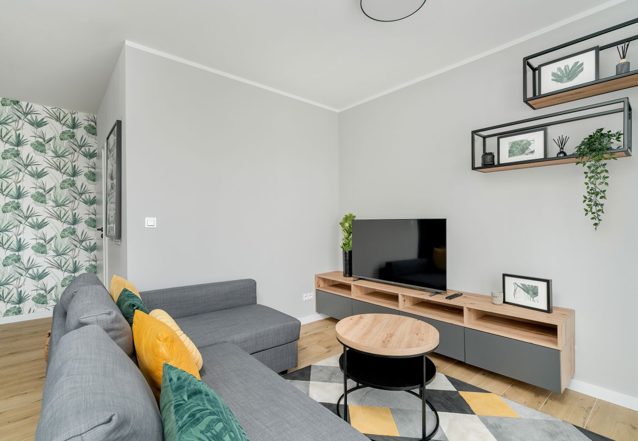 Ferienwohnung in Poznań - Esencja Anwesen Garbary 104F | Wifi, 1 Schlafzimmer, Balkon, Parkplatz, Poznan