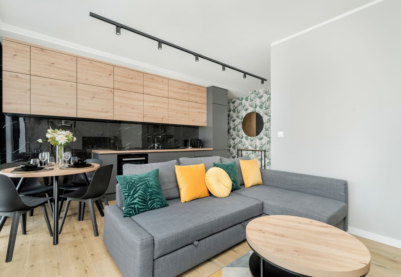 Ferienwohnung in Poznań - Esencja Anwesen Garbary 104F | Wifi, 1 Schlafzimmer, Balkon, Parkplatz, Poznan