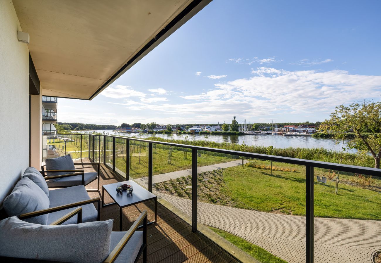 Ferienwohnung in Dziwnów - Blick auf den Fluss | Pool, Spa, Parkplatz | 1 km vom Strand entfernt