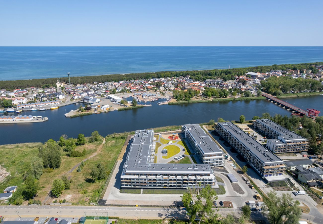 Ferienwohnung in Dziwnów - Blick auf den Fluss | Pool, Spa, Parkplatz | 1 km vom Strand entfernt