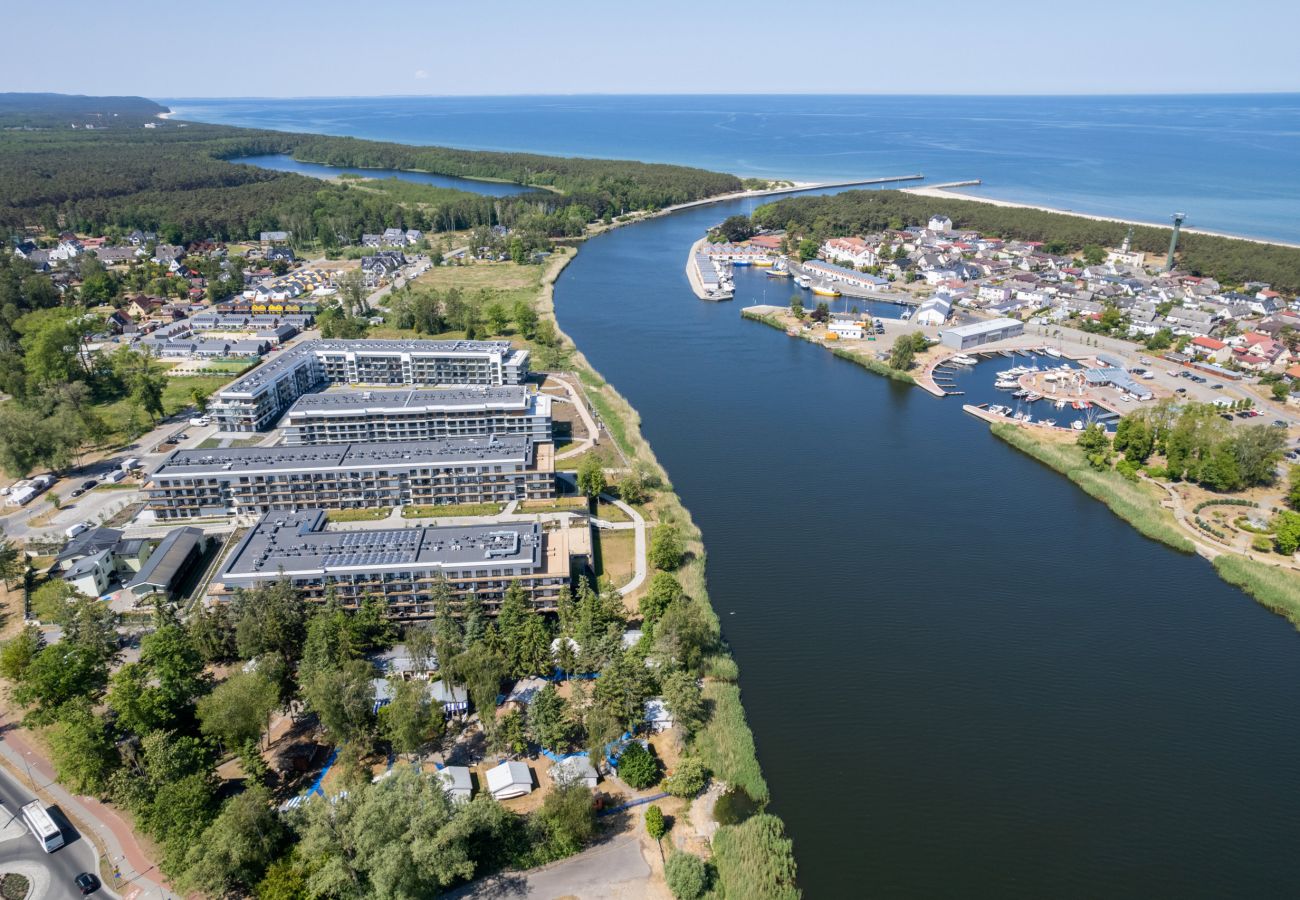 Ferienwohnung in Dziwnów - Blick auf den Fluss | Pool, Spa, Parkplatz | 1 km vom Strand entfernt