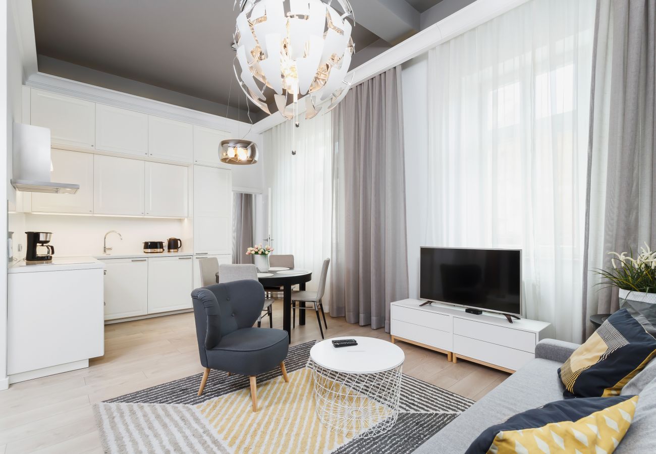 apartament, salon, sofa, TV, fotel, aneks kuchenny, wynajem