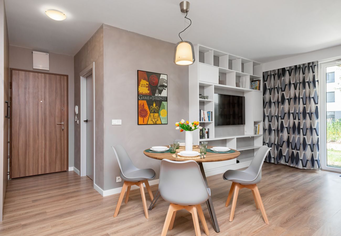 apartament, salon, wynajem, stół, krzesło, TV