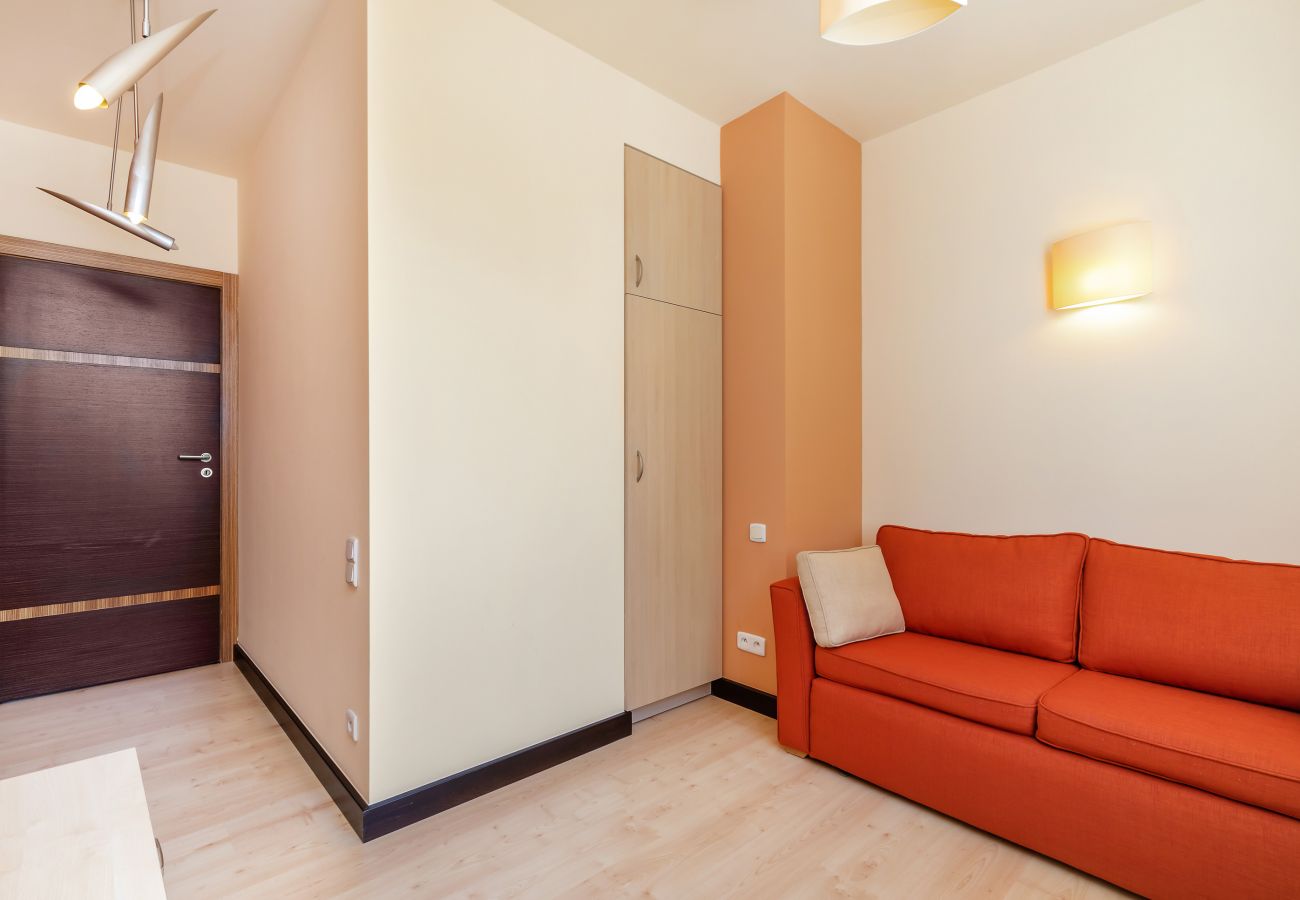 apartament, wynajem, sypialnia, sofa