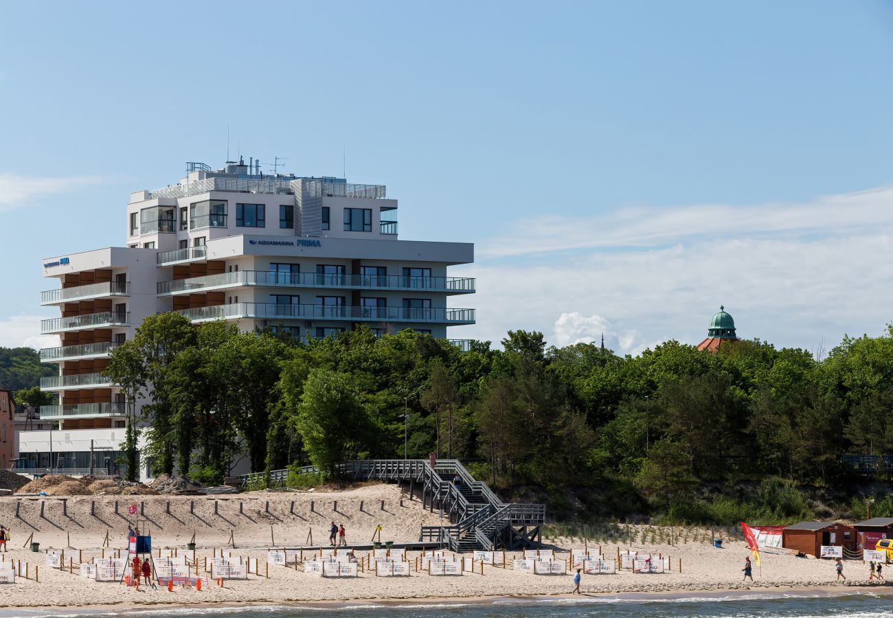 apartament, wynajem, na zewnątrz, budynek, Aquamarina Prima, ogród, plaża, morze bałtyckie, Międzyzdroje