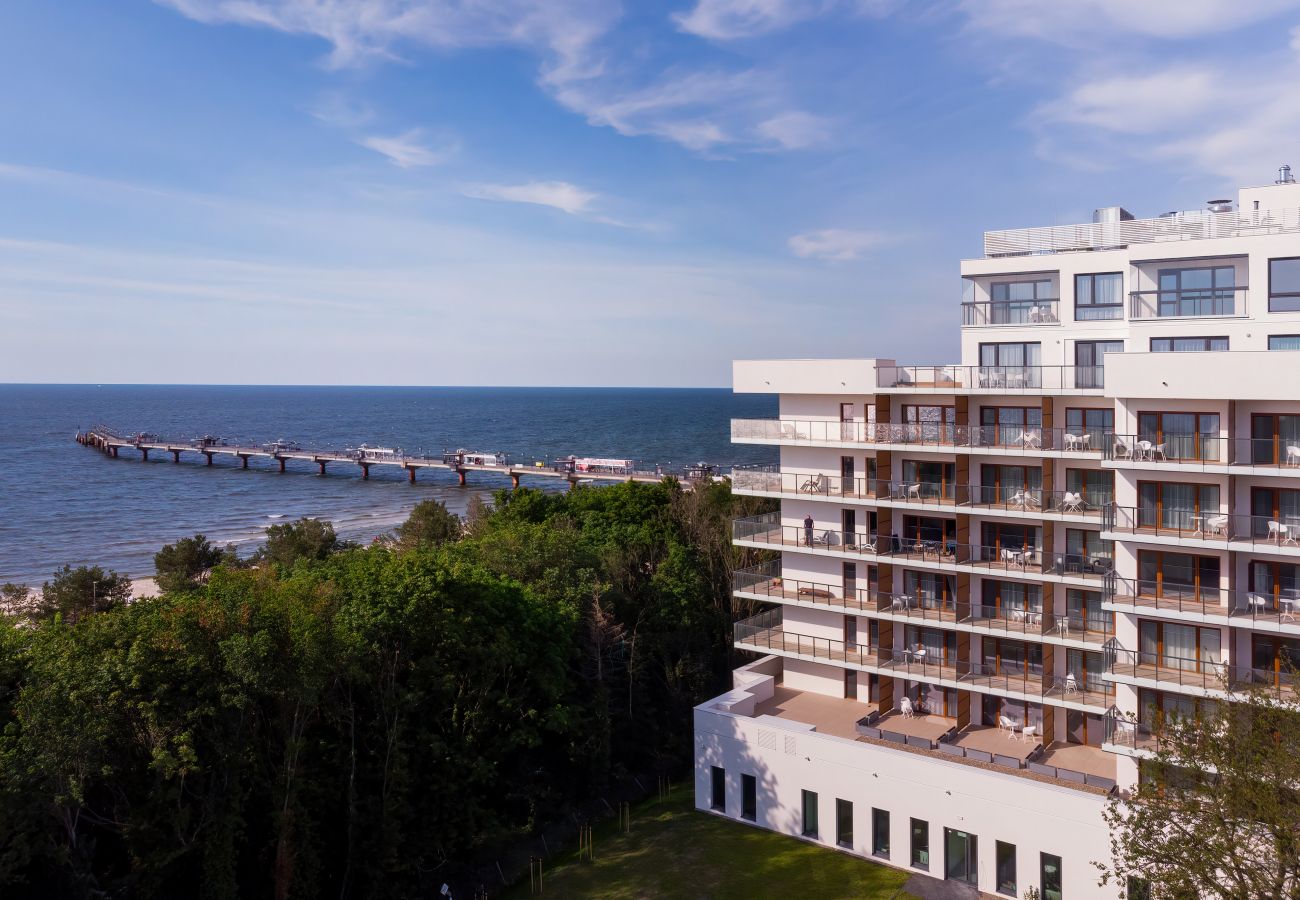 apartament, wynajem, na zewnątrz, budynek, Aquamarina Prima, ogród, plaża, morze bałtyckie, Międzyzdroje